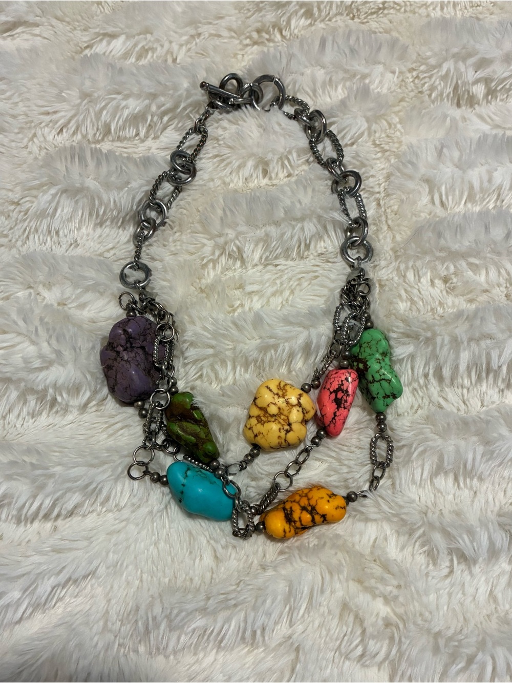 Multicolor Stone Statement Necklace - Women Jewelry
